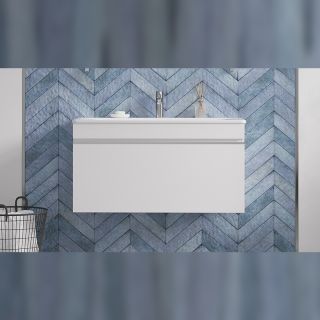 Тумба под раковину подвесная Velvex Pulsus tp.PUL.PUL.100.1Y белый глянец, 100 см